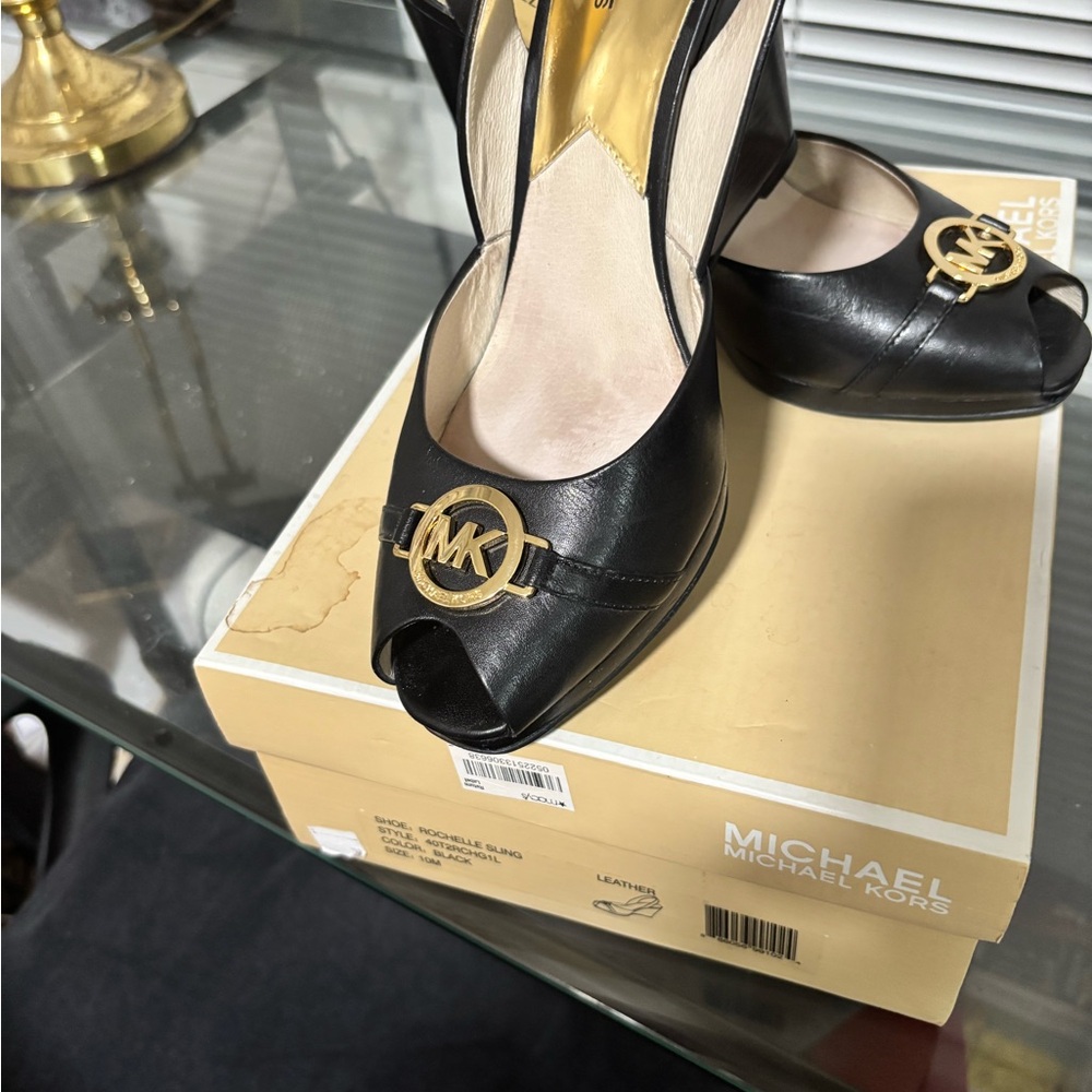 Michael Kors Black Peep-Toe Women's Shoes